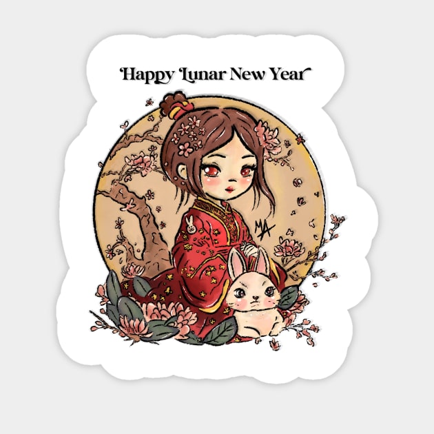 Year of the Rabbit (design option number 2) Sticker by The Mindful Maestra